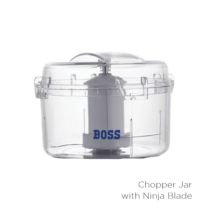 BOSS Nutri Pro with Chopper, 2 Year WarrantyJuicer/Mixer/Grinder/Smoothie Maker, 3 Unbreakable Jars, 2 Blade Set - Wet & Dry, Chopping Jar