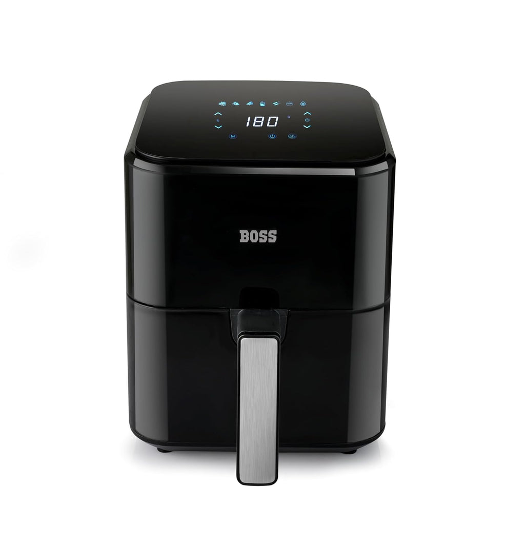 BOSS SmartFry Digital Air Fryer, 360° High Speed Air Circulation Technology 1200W with Non-Stick 4 L Basket - Black