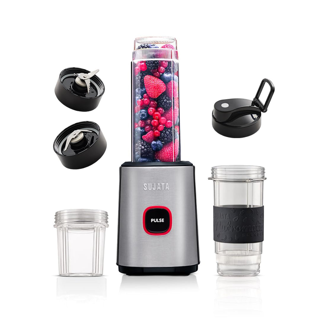 Sujata Nutromatic 600 Watt Electric Blender | Personal Blender for Smoothies, Juices & Nutritious Drinks with 3 Multipurpose Jars Including Travel Jar