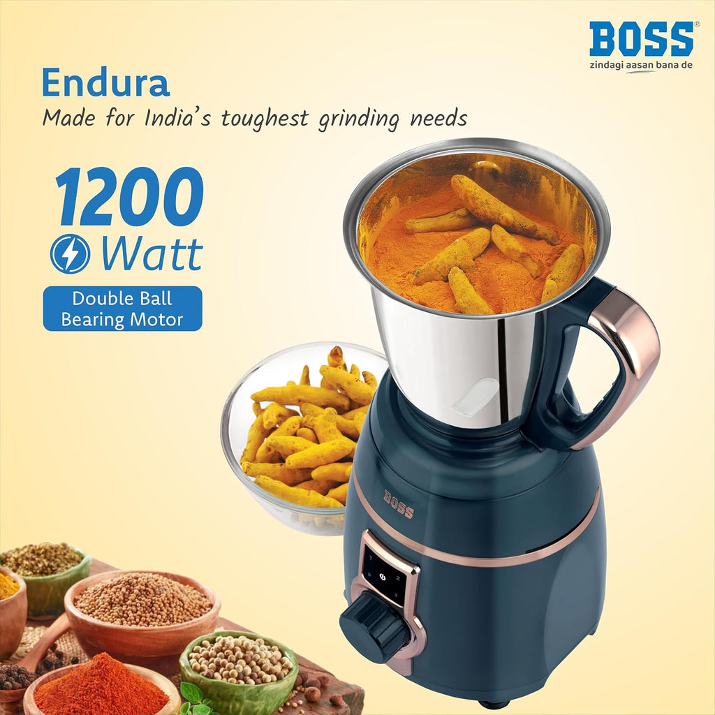 BOSS Endura 1200Watt Mixer Grinder, 4 Jars, 5 years warranty