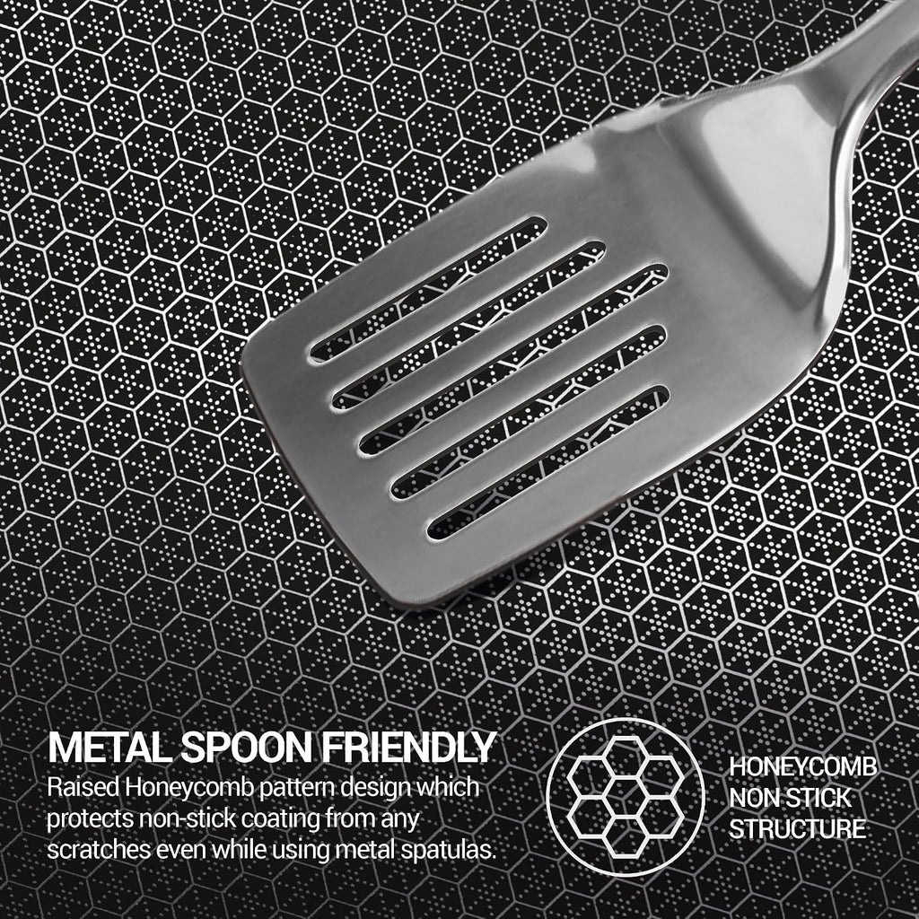 Milton Pro Cook Triply Stainless Steel Hexa Tech Omni Tawa 26cm | 3.5mm Thick | Greblon C3+ Coating Non Stick Dosa Tawa | PFOA-Free | Sturdy Handle |3Y Warranty