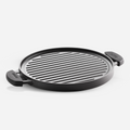 Titanex 30cm Pre-Seasoned Cast Iron Reversible Dosa Tawa/ Grill Pan with Heat Resistant Silicone Grip