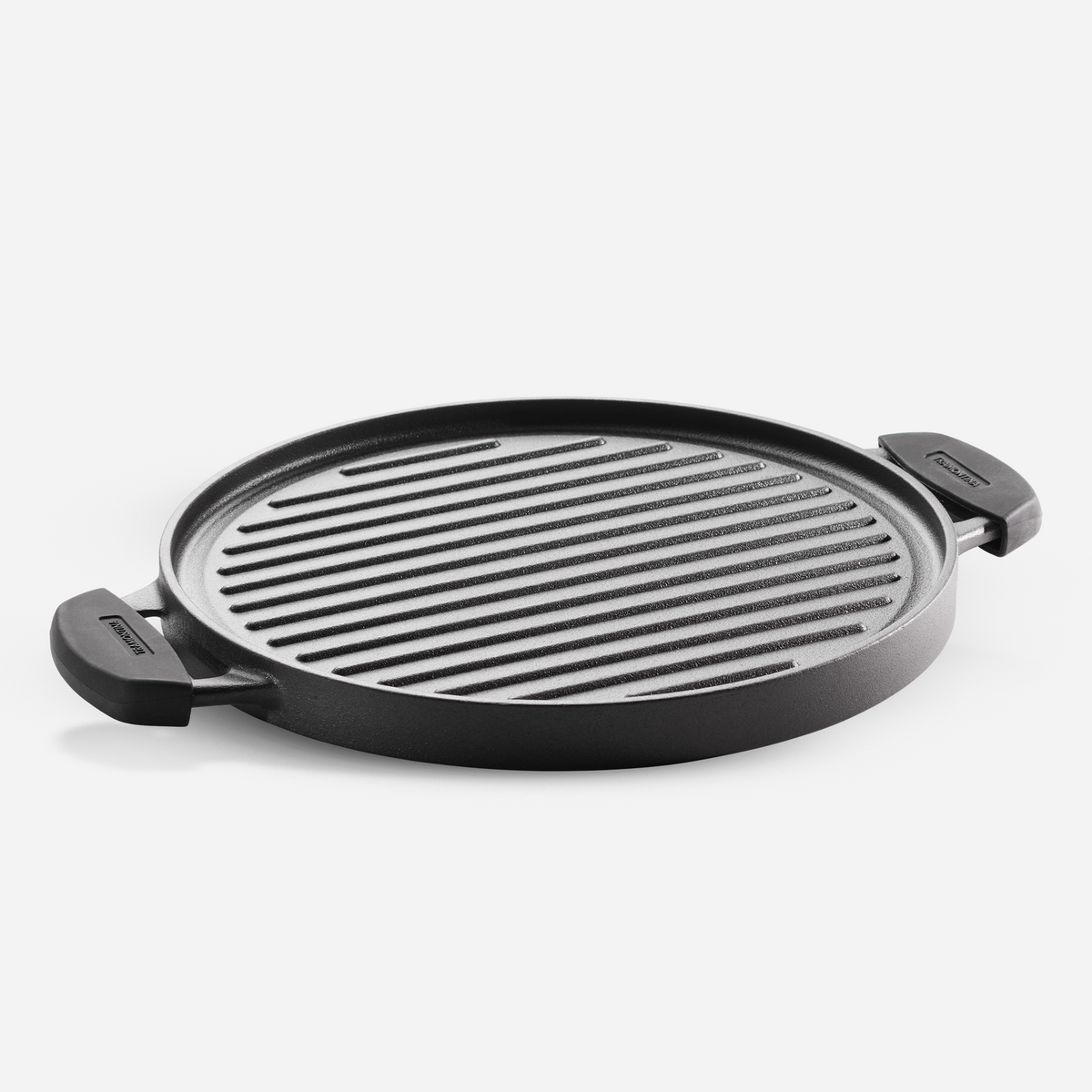 Titanex 30cm Pre-Seasoned Cast Iron Reversible Dosa Tawa/ Grill Pan with Heat Resistant Silicone Grip